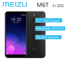 Global Version MEIZU M6T Smartphone 3G RAM 32G ROM 5.7'' Full Screen Android 7.0 Mediatek MT6750 Mobile Phones