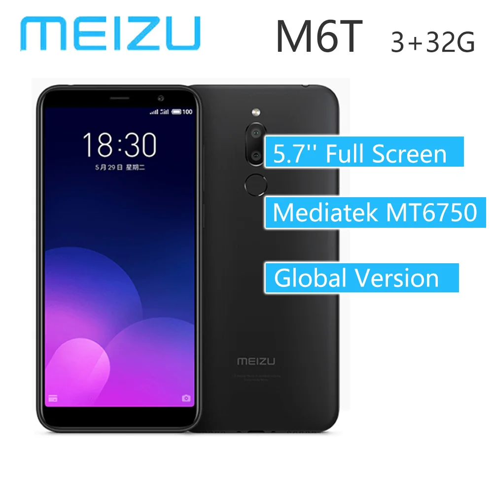 Смартфон фонарик MEIZU M6T ОЗУ 32 ГБ ПЗУ 5 7 дюйма Android 0 Mediatek MT6750 | Мобильные телефоны и