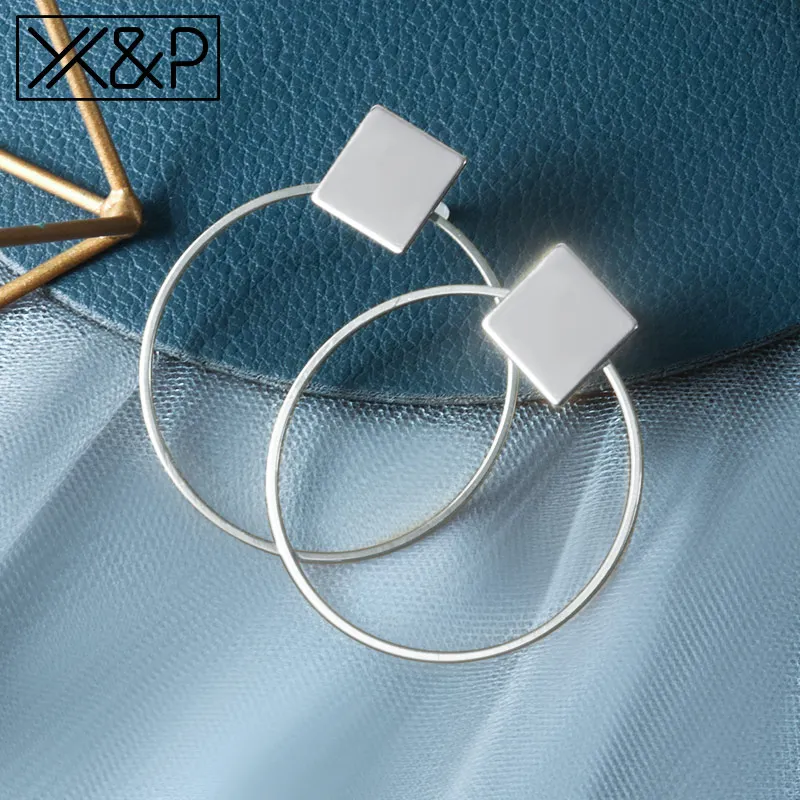 Silver 5 X& P горячие женские серьги золотые Висячие серьги для женщин массивные большие висячие, геометрической формы свисающие серьги с бриллиантами Винтажные Ювелирные Изделия - Окраска металла: Silver 5