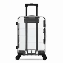 Последняя мода прозрачный тележка дорожная сумка, чемодан 20/22/24/26 дюймов ПК скользящий Чемодан Spinner бренд на Универсальный колеса