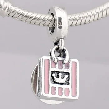 

Original Enamel Shopping Queen Pendant Beads Fit 925 Sterling Silver Bead Charm Pandora Bracelet Bangle Diy Jewelry