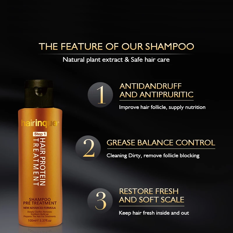 1set Brazilian Keratin Hair Protein Treatment Purifying Shampoo and Conditioner for Frizzy Damage Hair Repair Hair Straighten