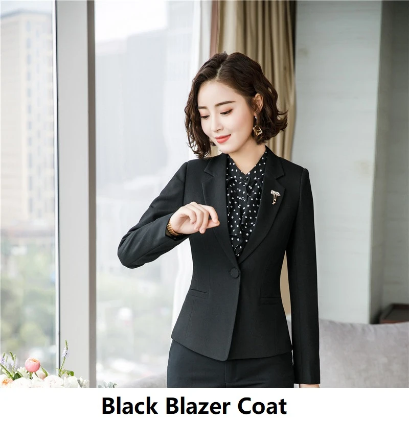 Long Sleeve Autumn Winter Business Women Formal Blazers and Jackets Coat OL Styles Ladies Tops Outwear Blaser Overcoat Blazer - Цвет: Black