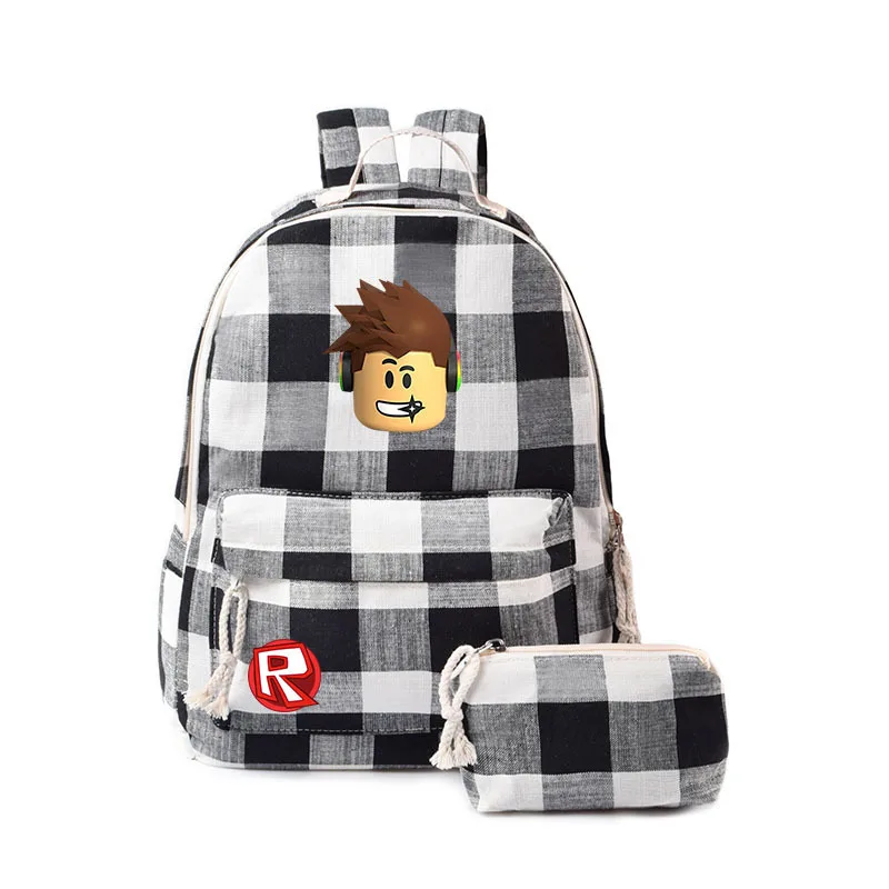 

Canvas Student Backpack School Bag Plaid Backpack Campus Student Bag Large Capacity Travel Backpack School Bags For Girls