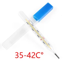 1Pcs 35-42C°Glass Mercury Thermometer Large Screen Medical Body Temperature Measurement Household Health Care Monitor Accessory