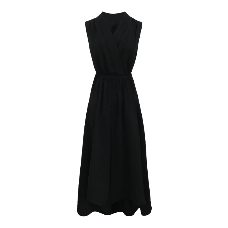 Элегантное Сексуальное Женское Платье с запахом, лето, Ассиметричное платье без рукавов с глубоким v-образным вырезом и эластичной талией на шнуровке, повседневные платья vestidos mujer