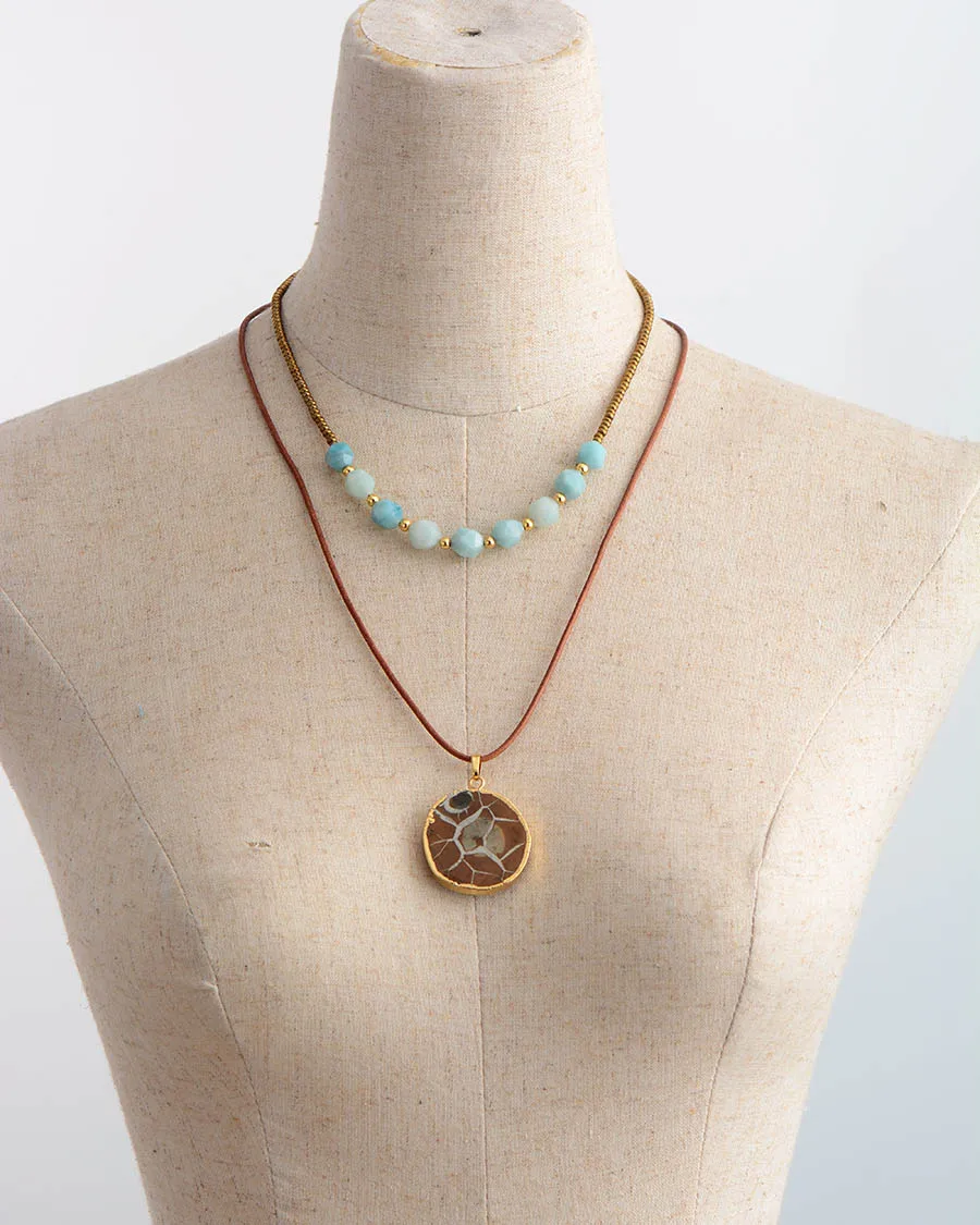 Women Chokers Necklaces Amazonite Seed Beads Necklace Women New Fashion Natural Stone Necklaces Art Gifts Jewelry