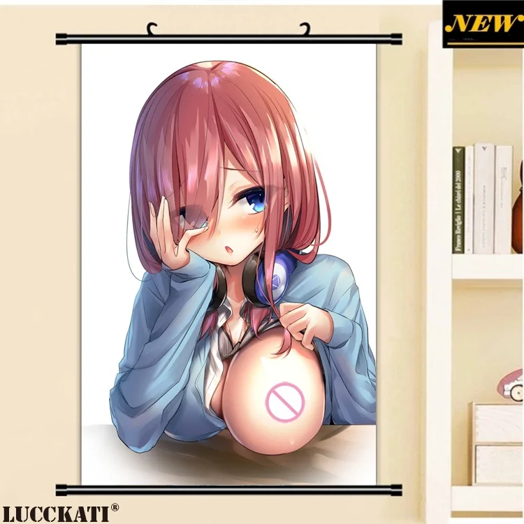 5-toubun Gotoubun Go-Toubun no Hanayome Nakano miku nipples sexy loli cameltoe cartoon anime wall scroll poster canvas painting | Дом и сад