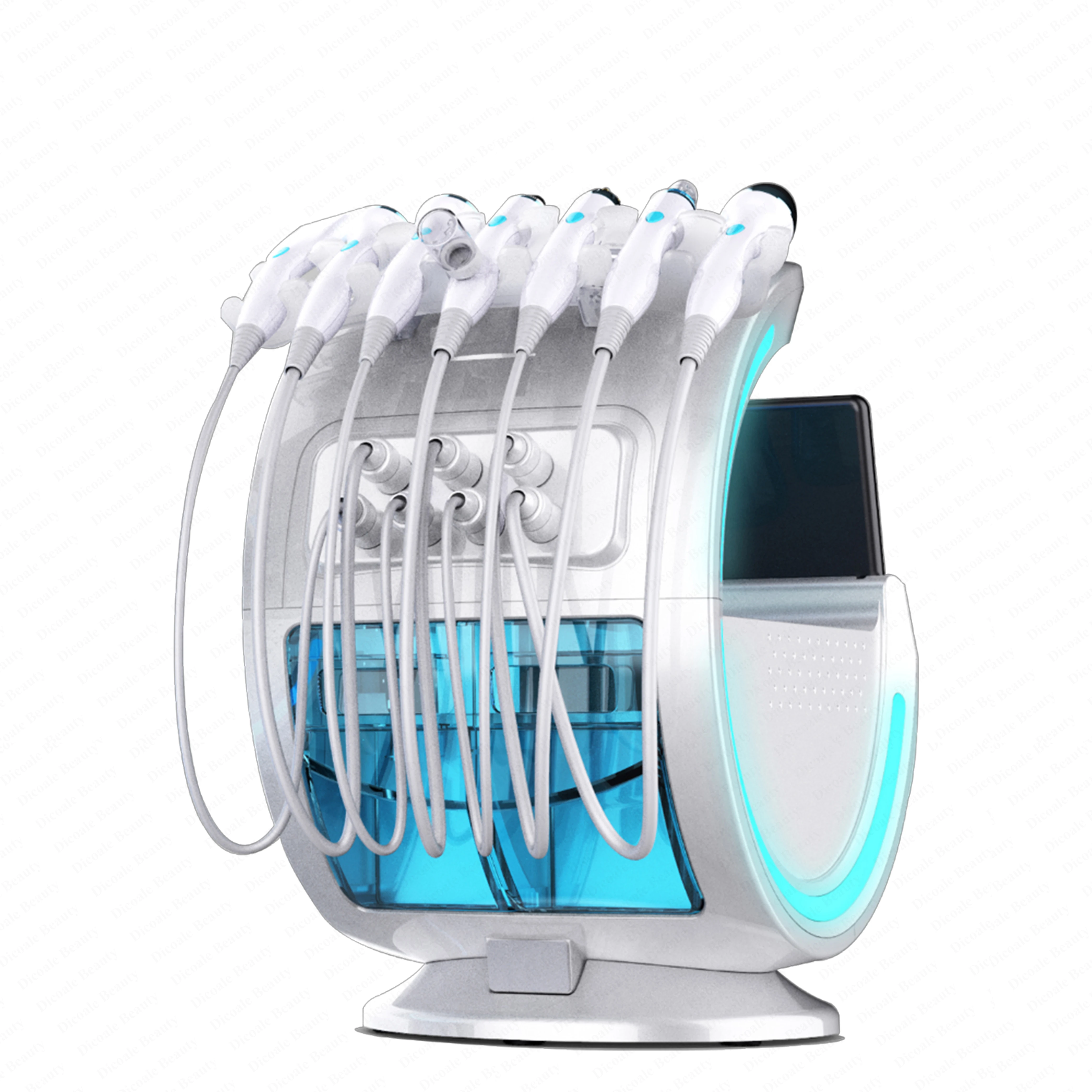 7 in 1 Trending Ice Blue 다기능 하이드로 Dermabrasion 아쿠아 필 기계 피부 분석기