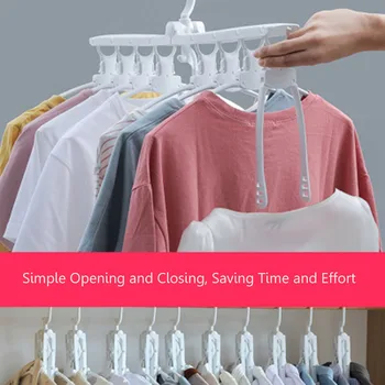

Clothes Hanger Organizer 360° Rotating 8 in 1 Cascading Hanger Hooks Clothes Rack Space Saver Holders Anti-slip Clothing Hanger