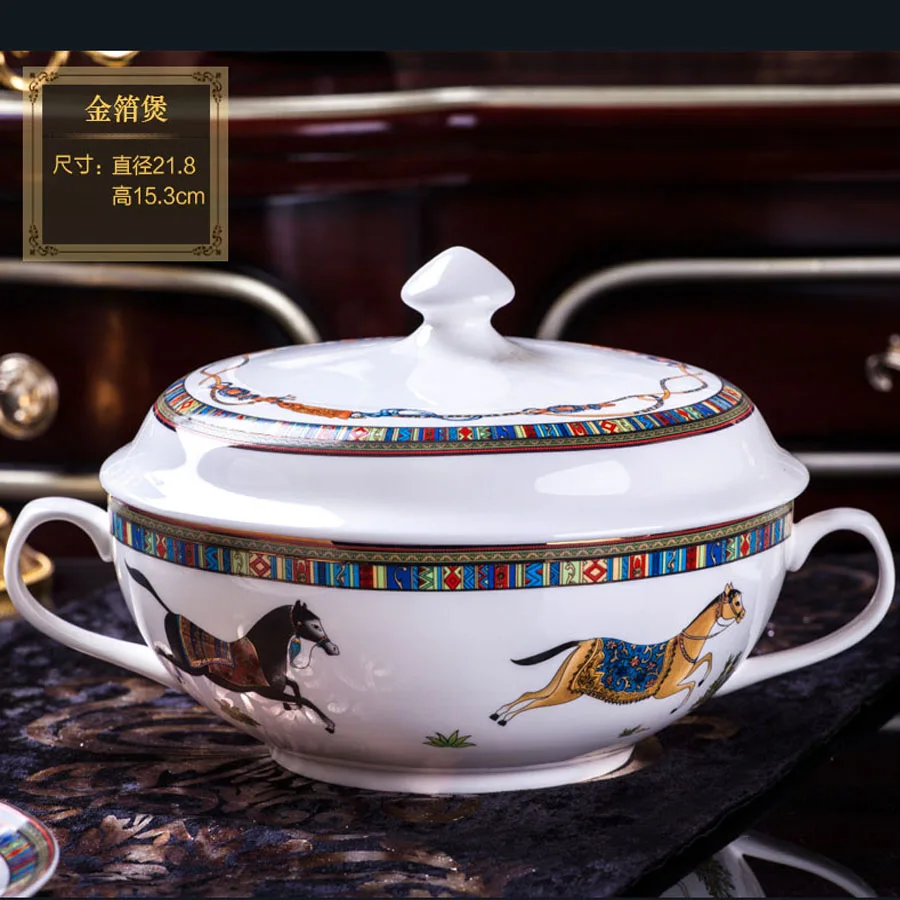 60 Heads Bone china tableware ceramics Dinner Dish chinese dishes Rice Salad Noodles Bowl taste dish rice bowl Dinnerware Sets