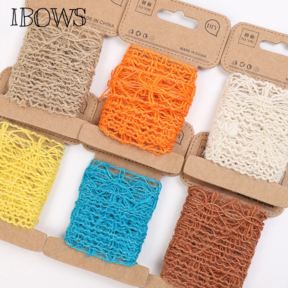 IBOWS 2 см * м конопляная кружевная лента натуральная из джута мешковины DIY ремесла