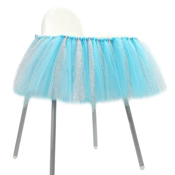 

New Infant and child birthday party chair dining table dress table skirt veil 91.5cm*35cm after party Baby Shower home deco