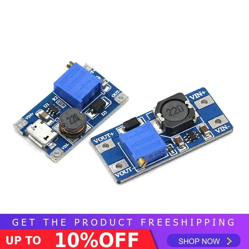 MT3608 DC-DC регулируемый Повышающий Модуль 2A повышение пластина Step Up Модуль с MICRO USB 2 V-24 V 5V 9V 12V 28V