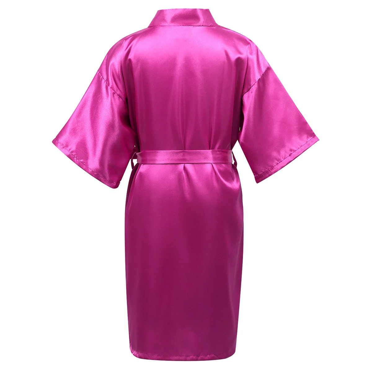 Spring Kids Bathrobe Solid Color Japanese Kimono Fashion Spa Birthday Satin Bathrobe for Boys Girls Robe Nightgown Sleepwear