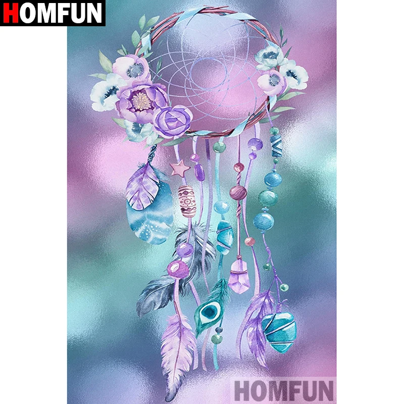Алмазная 5D Вышивка HOMFUN колокольчики ветра полноразмерная круглая/квадратная