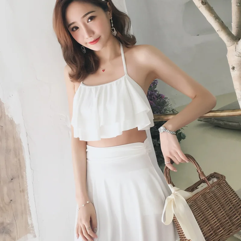 

Swimsuit Female Separate Tankini Push Up Teenage Swimwear Swimming Suit Trendy Women's High Waist Bikini Swim Suits 2019 Pure