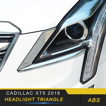 

For Cadillac XT5 2016 Car Styling Front Light Lamp Headlight Triangle Cover Trim Frame Sticker Exterior Accessories