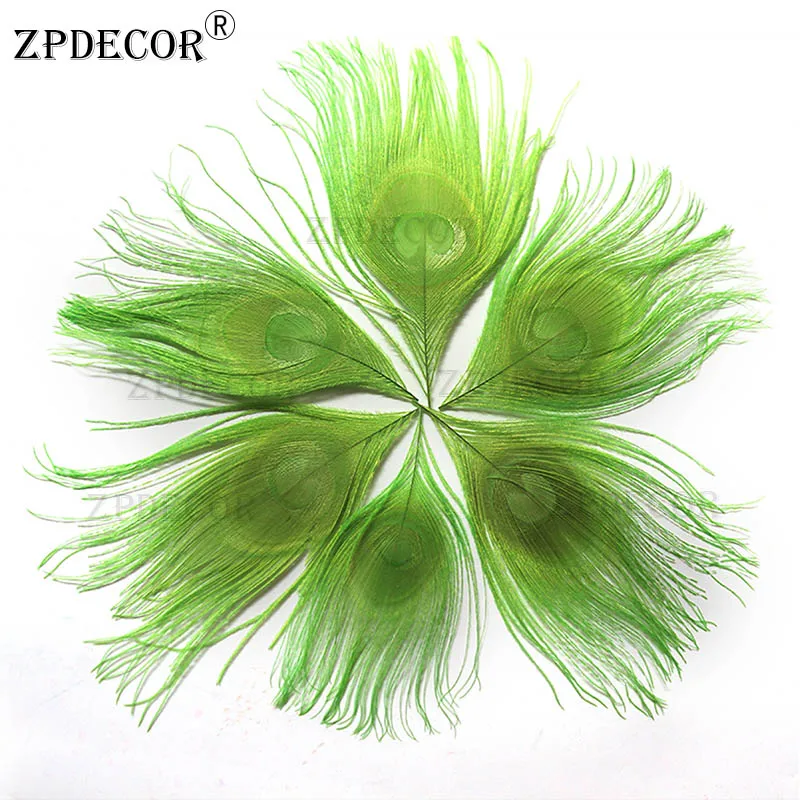 Zpdecor в течении 3-7 см Павлин перьевые кромки для украшения - Color: Army green