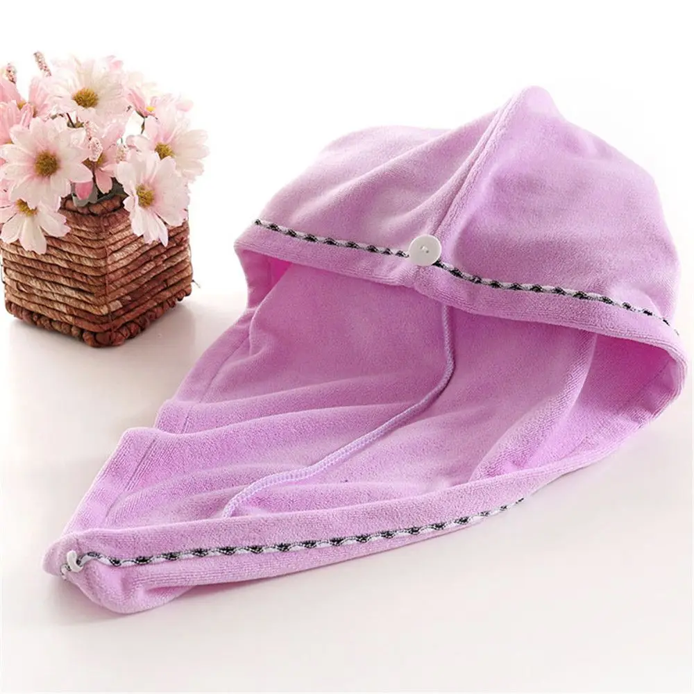 light purple Микрофибра после душа, полотенце для сушки волос, супер абсорбент, быстросохнущая шапка для женщин, женская банная шапка-тюрбан - Цвет: light purple