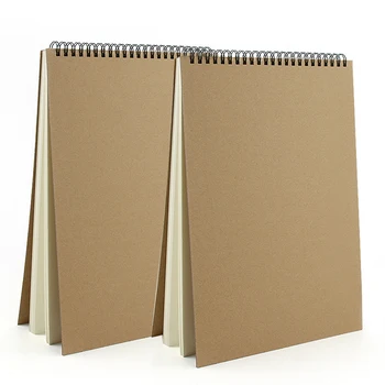 

VEESUN A4 Sketchbook 2Pcs Drawing Painting Graffiti Memo Pad Blank Paper Spiral Notebook Kraft Cover Sketch Stationery School