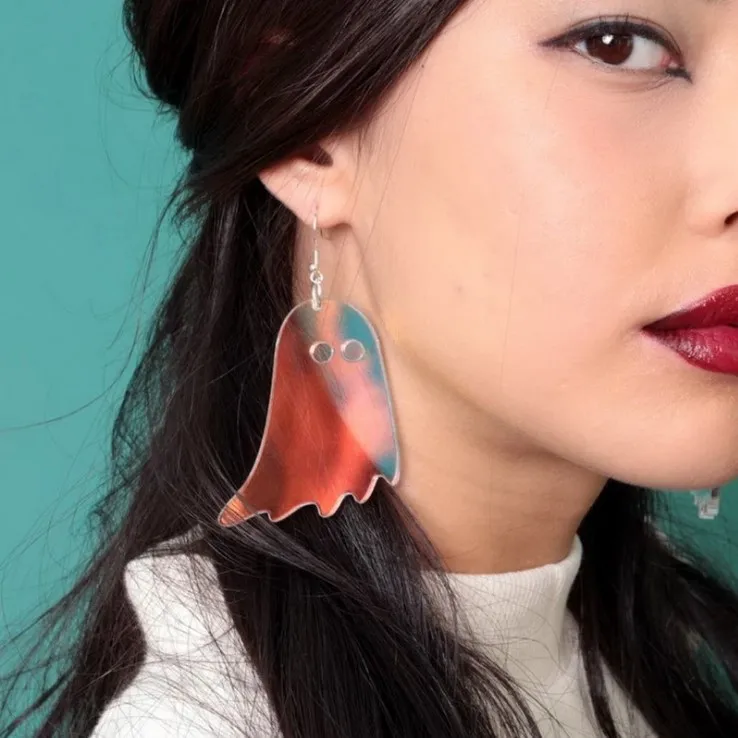 New Fashion Mix Color X Ray Big Ghost Acrylic Drop Earrings for Female Exaggerated Long Tassel Party Show Dangle Women | Украшения и