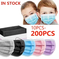 50/100/200pcs Child Disposable Face Masks Kids Filter 3 Layer Ply mask Children Non-wove Anti-dust mask Sanitary mascarillas 1