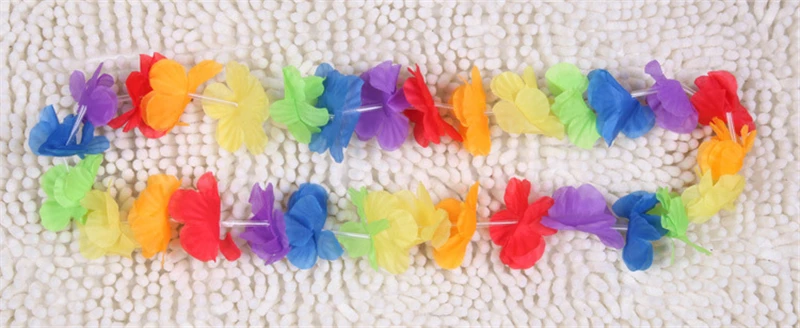 100 шт./лот, Гавайские вечерние гирлянды с цветами leis, Гавайские ожерелья, цветочные украшения для дома torpil hawai