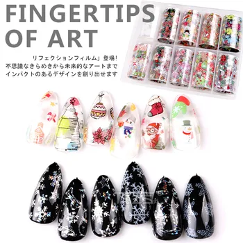 

1 set 4*100cm christmas style patterns decals stickers christmas decoration nail art stickers nail transfer foil