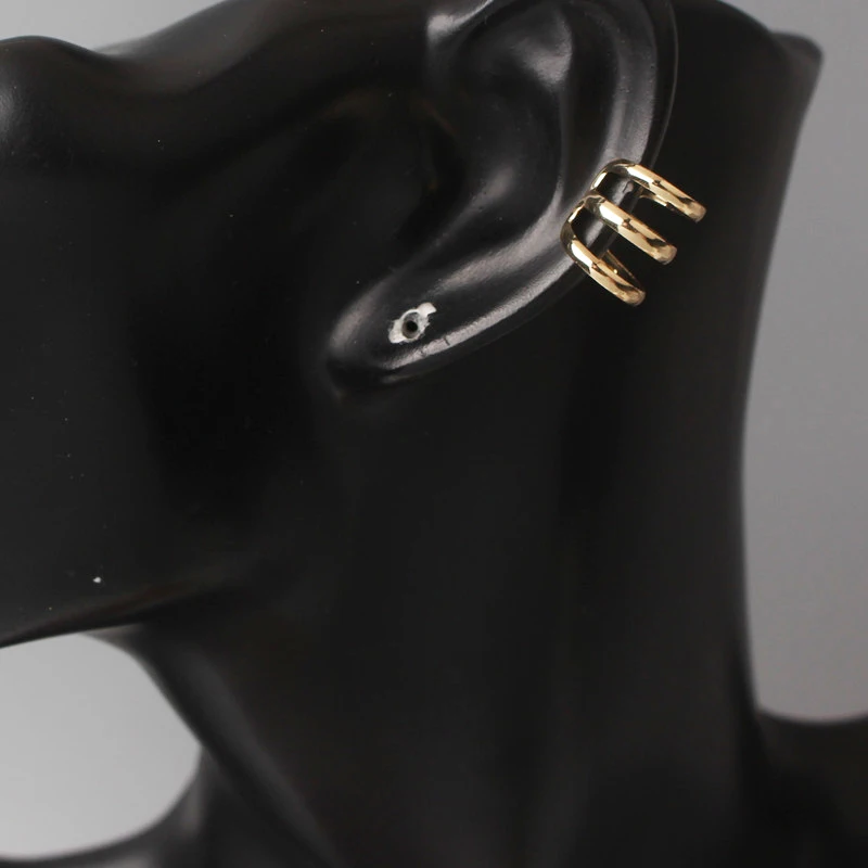 Gold Color Ear Cuff ear clip earrings clip earrings ear clip ear accessories without Piercing Ear Clips For Women Simple Metal Clips On Punk Personality Clip Earrings Party Gift