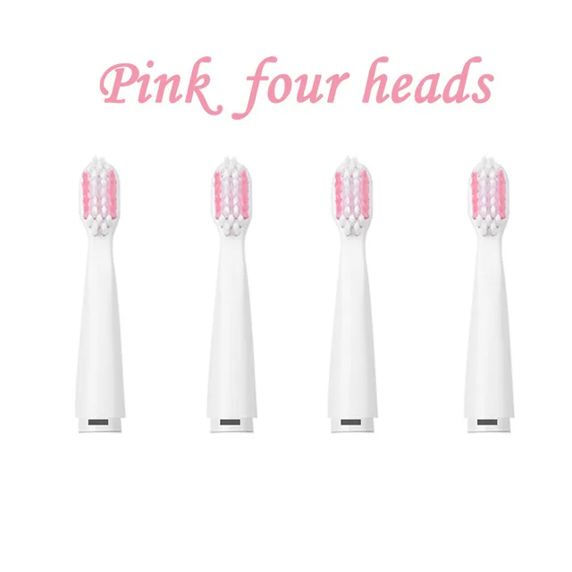 Прямая поставка электрическая зубная щетка Sonic Wave Usb перезаряжаемая здоровая отбеливающая Очищающая головка сменная Высококачественная щетка - Цвет: 4 Pcs Pink Head