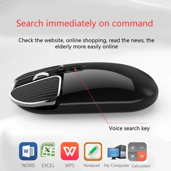 

Bluetooth 2.4G Dual Mode Wireless Ai Voice Control Mouse Rechargeble Quiet Business USB Charge Mice Remote Controll