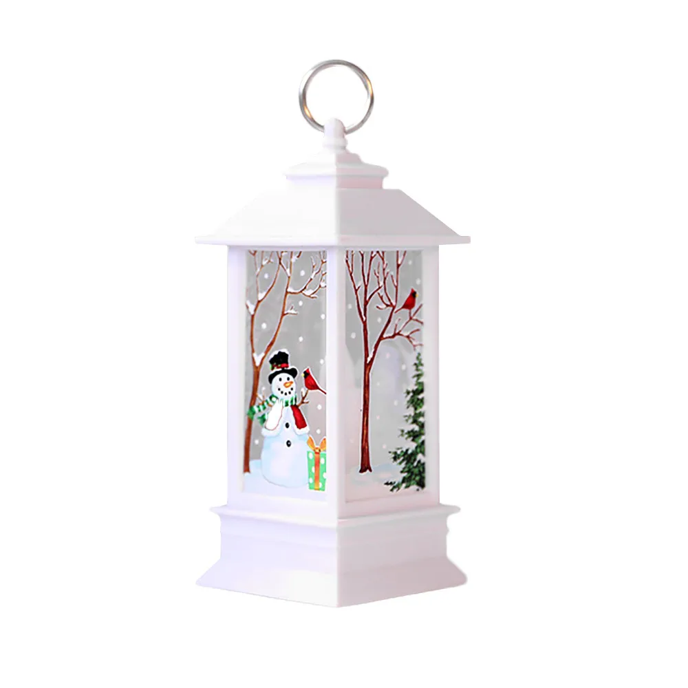Светодиодный светильник для рождественской свечи с держателем, светодиодный светильник для чая, свечи, клетки, лося, Санта Клаус, печатный подсвечник, Рождественское украшение для дома - Цвет: as show