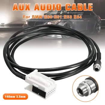 

1pcs 3.5mm 12PIN Female Black AUX Audio Input Kit Adapter Music Cable Wire for BMW E60 E61 E63 E64 AUX IN ADAPTER