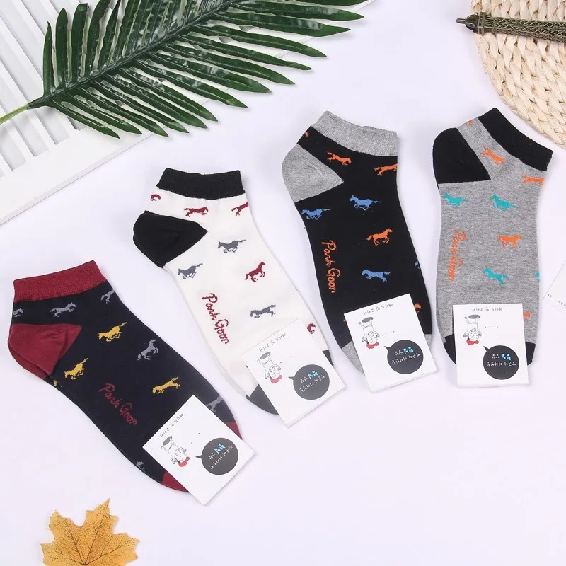 Мужские короткие носки с рисунками животных из мультфильмов; хлопковая Милая забавная уличная одежда; мужской носок в стиле Харадзюку; Повседневная модная осенняя одежда; Skarpetki