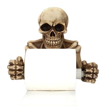 Новинка, настенный держатель для салфеток в форме черепа для кухни, ванной, туалета, винтажный держатель для бумажных полотенец в виде черепа, товары для домашнего декора