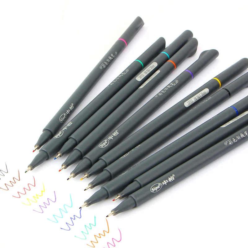10 pz/set penna a colori penna da disegno a linea Fine per Manga Cartoon  Advertising Design penne a colori ad acqua cancelleria forniture  scolastiche - AliExpress