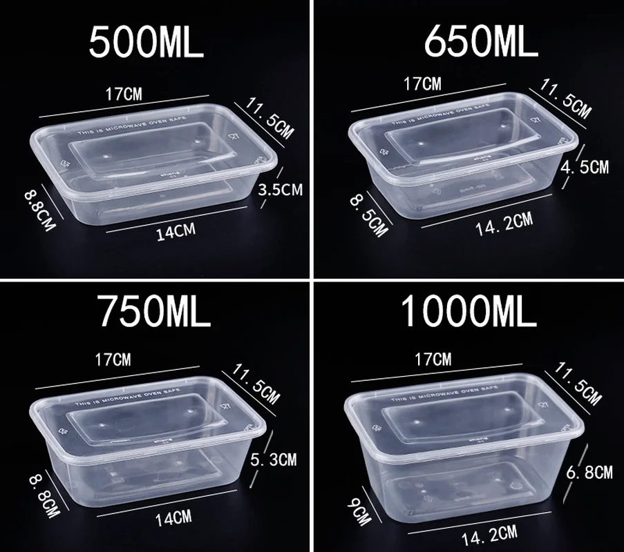 6 Compartment Disposable Bento Box Customized Pp Plastic 500Ml