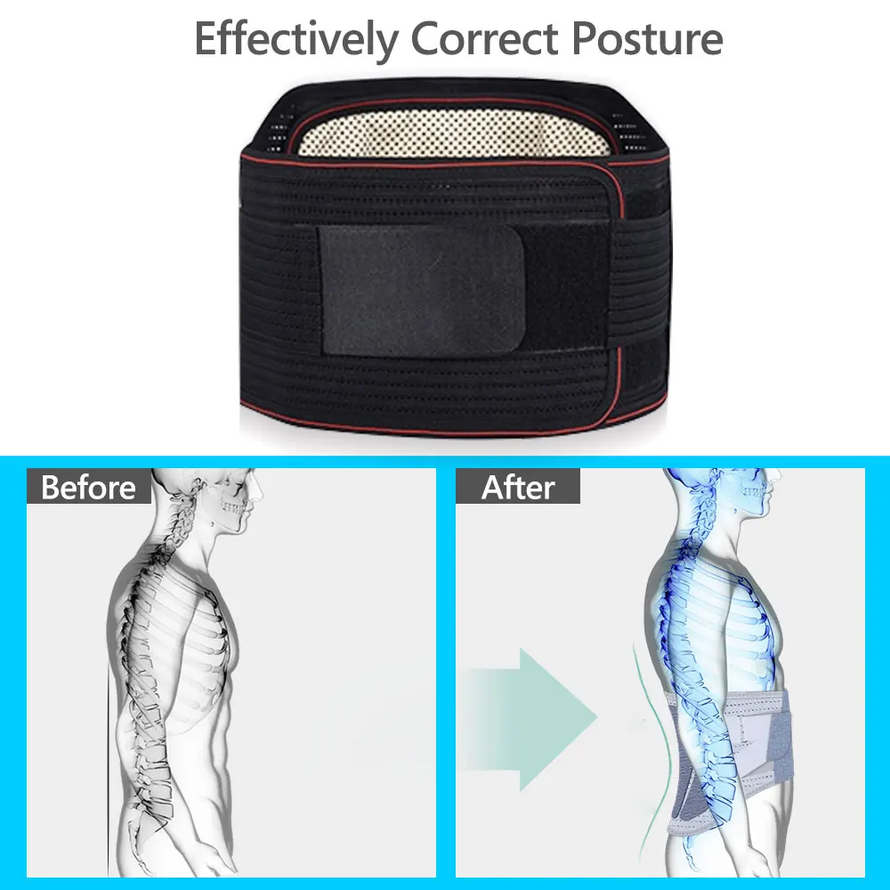 3 In 1 Adjustable Lumbar Support Belt Waist Lower Back Lumbar Spine Brace Pain Relief Band For Men Women