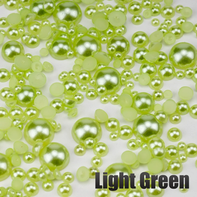 Multicolor Half Round Flatback Imitation Pearls for DIY Crafts and Nail Art