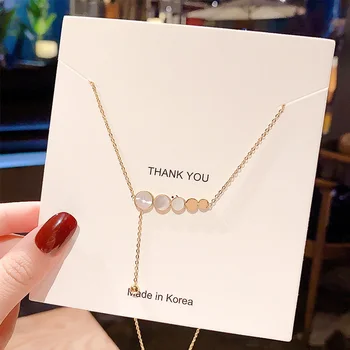 

Korean Fashion White Fritillary Necklace Women Clavicle Chain Short Titanium Steel Simple Temperament Clavicle Necklace