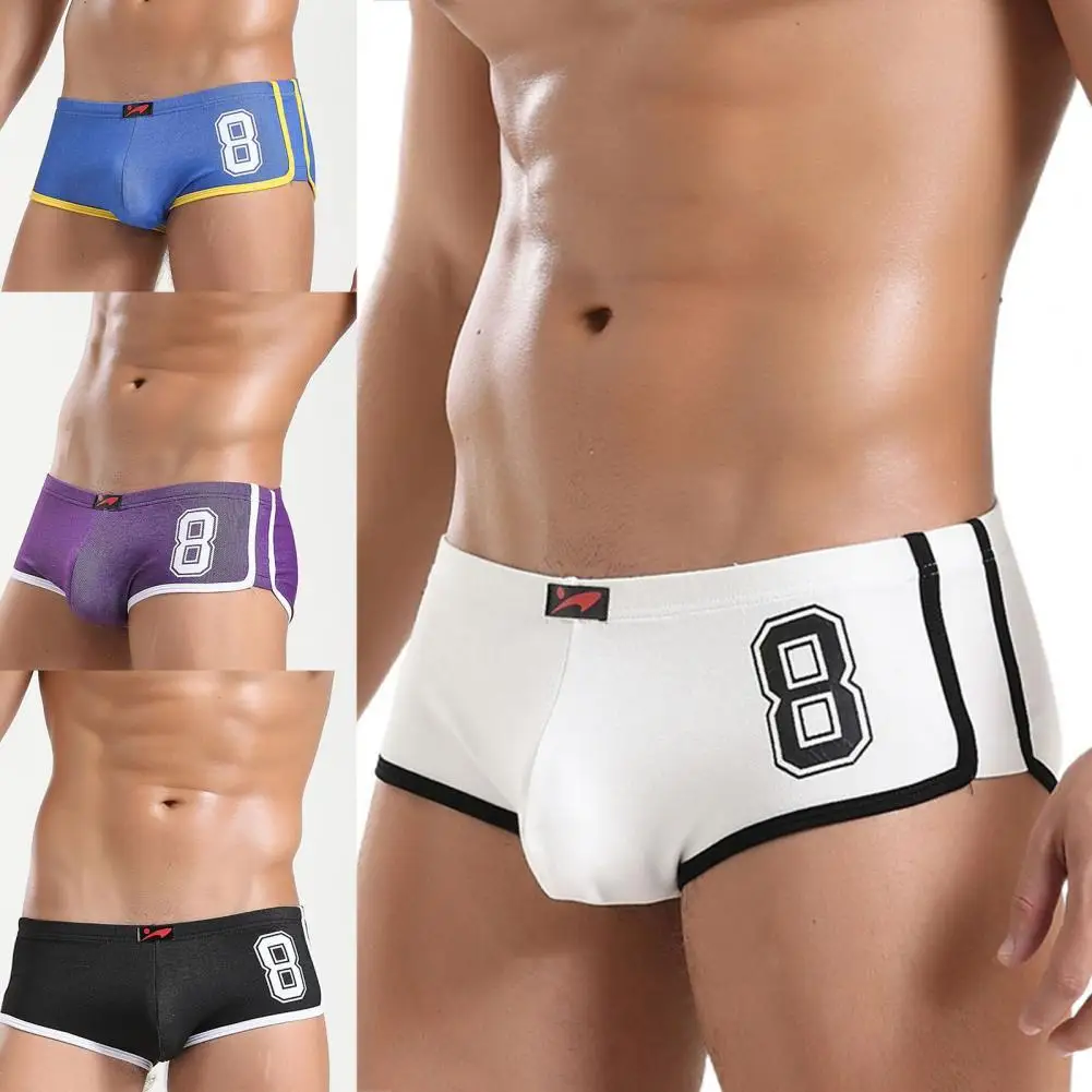 Mini Boxers Shorts High Stretchy Sexy Sweat Absorbing Patchwork Mid Waist Men Underpants Boxer Underwear for Daily Wear | Мужская одежда