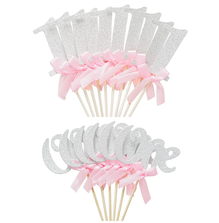 16pcs Silver Pink 1 One Paper Cupcake Topper 1st First Girl Boy Birthday Party Decorations My One Year I AM ONE Anniversary 16pcs Silver Pink 1 One Paper Cupcake Topper 1st First Girl Boy Birthday Party Decorations My One Year I AM ONE Anniversary