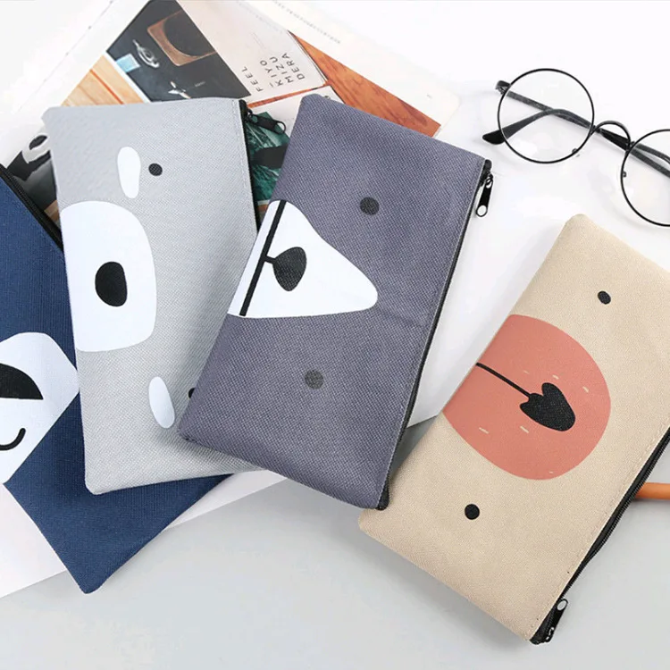 

Simple Canvas pencil case for school Cute Big capacity pencilcase pen bag box Stationery pouch school supplies
