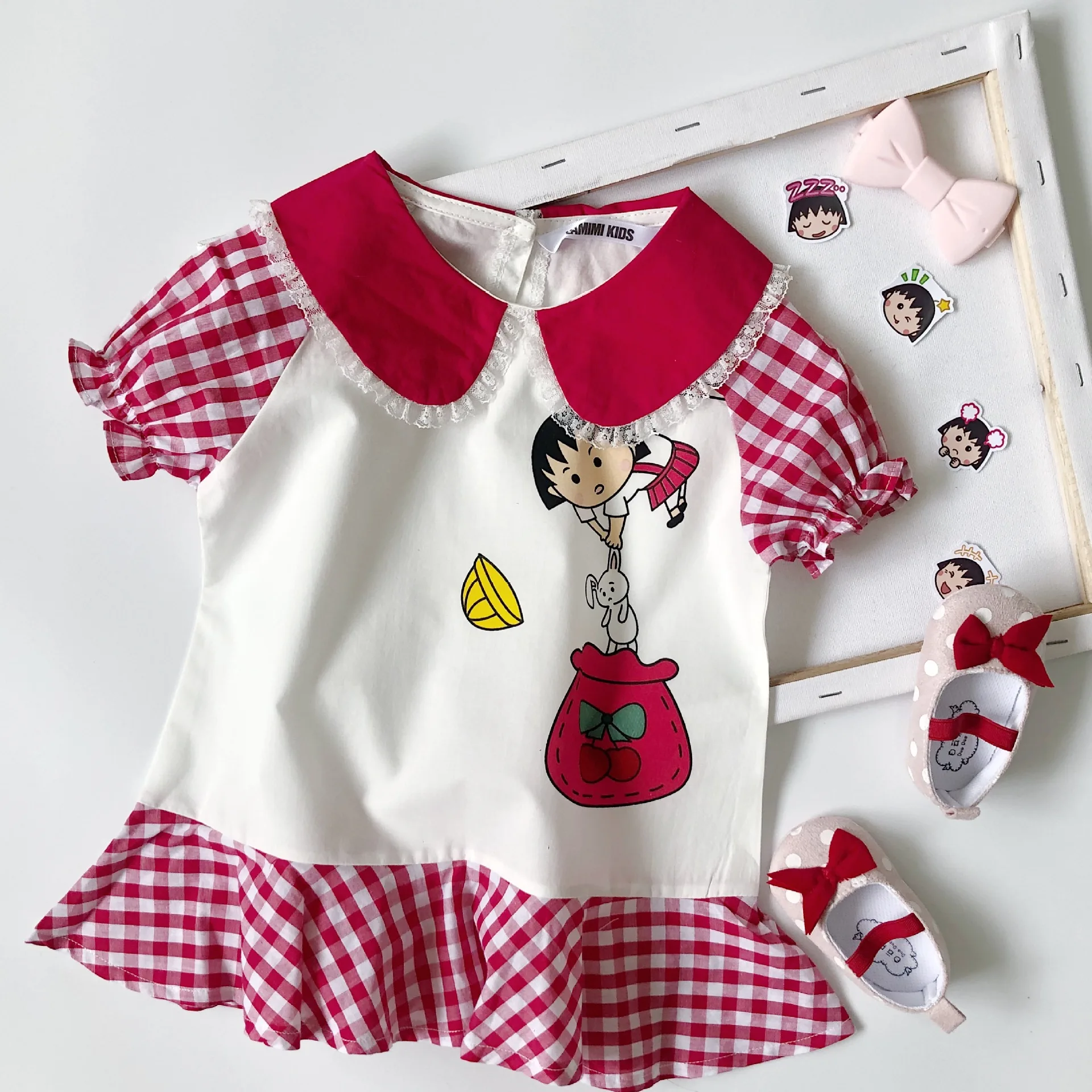 Tonytaobaby/новое летнее клетчатое платье с рисунком для маленьких девочек Платье |