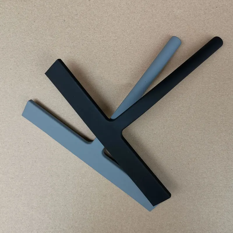 Silicone Bathroom Kitchen Car Glass Scratch Cleaner Flat Window Glass Shower Wiper Black