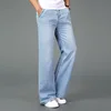 Fashion Mens Flared Boot Cut Jeans Big Leg Trousers Loose Large Size Clothing Classic Blue Denim Pants ► Photo 3/6