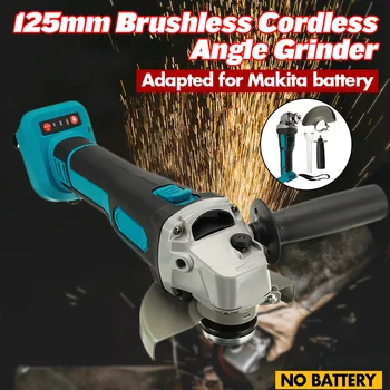 

125mm Brushless Cordless Impact Angle Grinder Head Tools Kit Polishing Machine Grinder For Makita Battery 18V