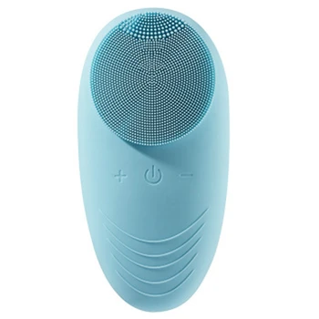 

Blue Silicone Waterproof Cleansing Instrument New Electric Pore Cleaner Facial Massager Washing Brush
