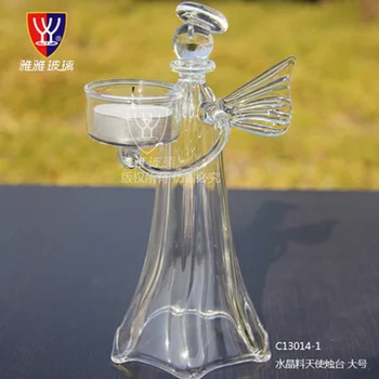 

RomanticeGlass Candle Holder Gather Table Tealight Christmas Candlesticks Transparent Home Party Candles Home Decoration